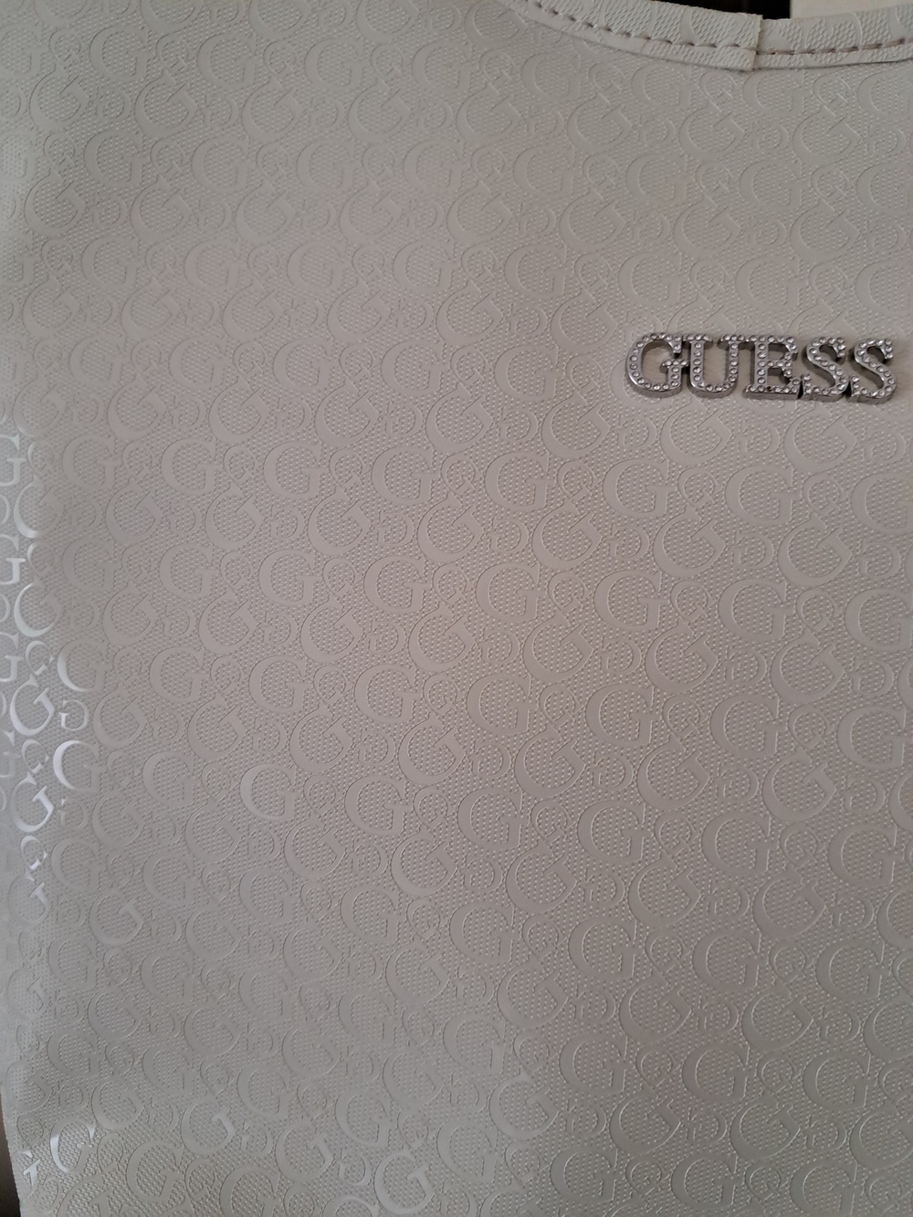 Guess White Patent Tote with Cutout Handles - Picture 5 of 5